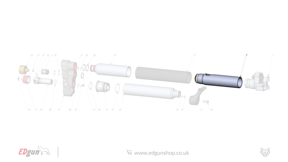 EDgun · Leshiy 2 · Spare Parts: New Reservoir/Butt · LSA2420002