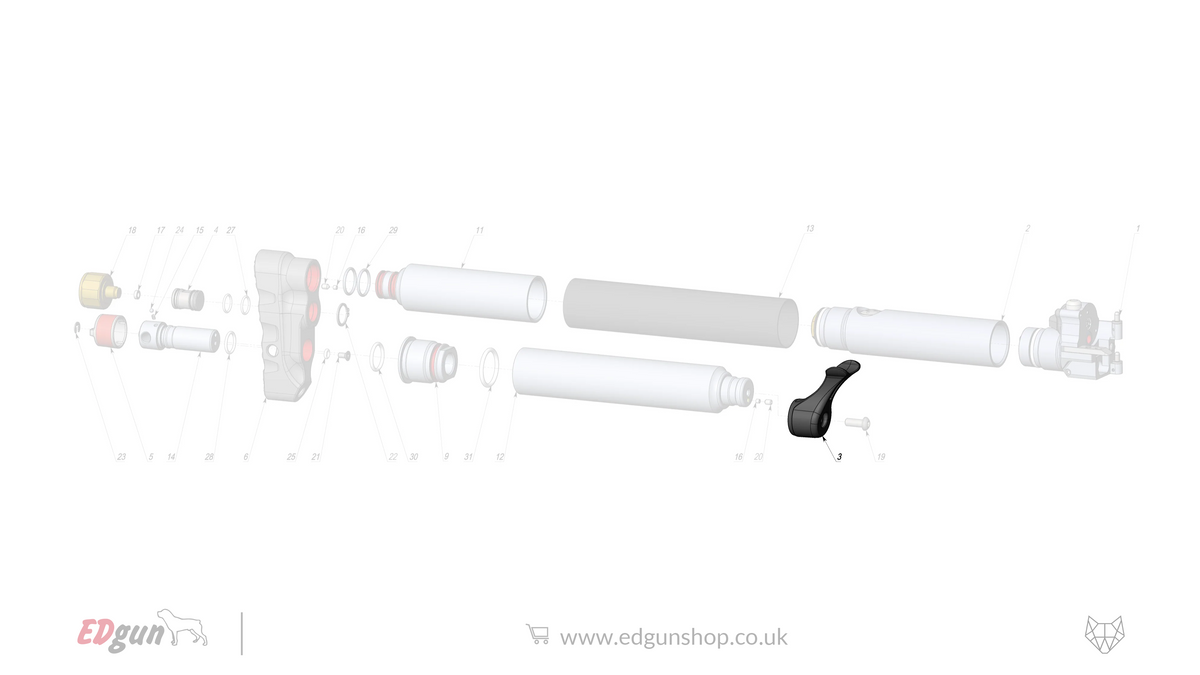EDgun · Leshiy 2 · Spare Parts: New Reservoir/Butt · LSA242000