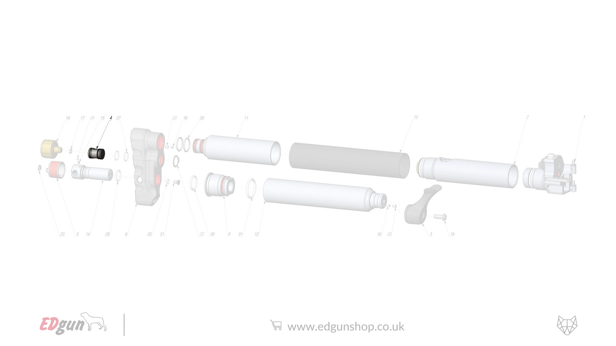 EDgun · Leshiy 2 · Spare Parts: New Reservoir/Butt · LSA242000