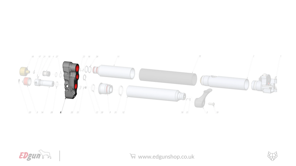 EDgun · Leshiy 2 · Spare Parts: New Reservoir/Butt · LSA2420006