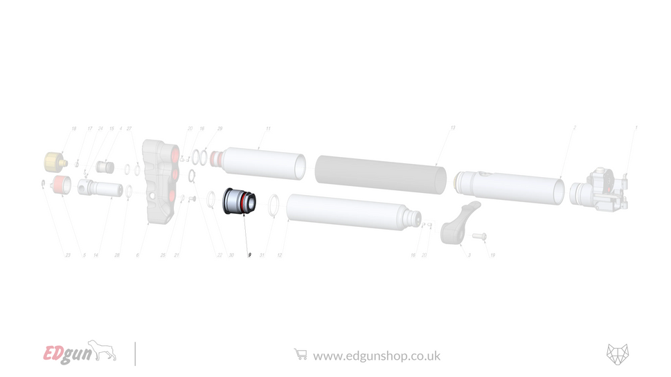 EDgun · Leshiy 2 · Spare Parts: New Reservoir/Butt · LSA2420009
