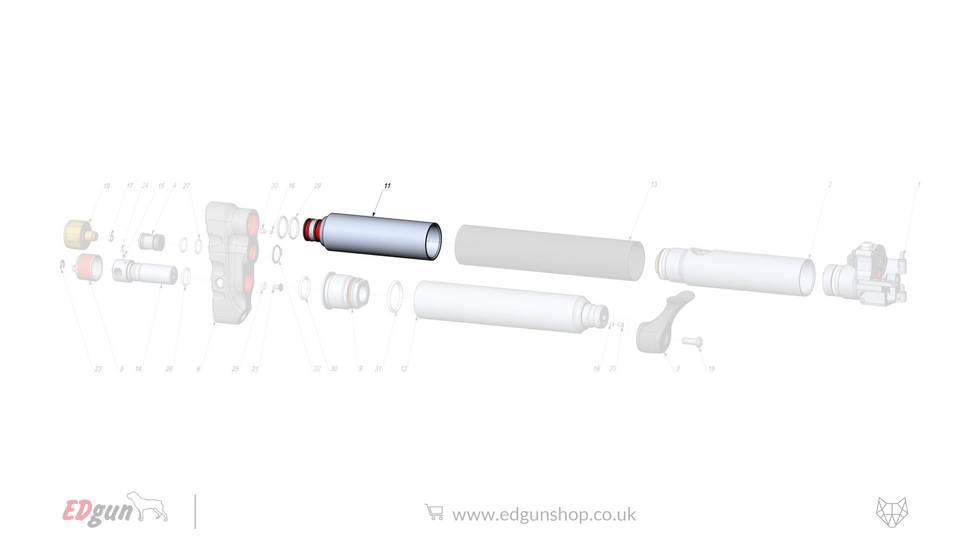 EDgun · Leshiy 2 · Spare Parts: New Reservoir/Butt · LSA24200011