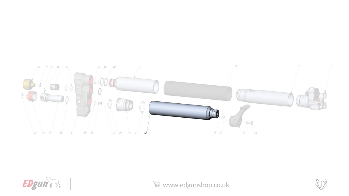 EDgun · Leshiy 2 · Spare Parts: New Reservoir/Butt · LSA242000