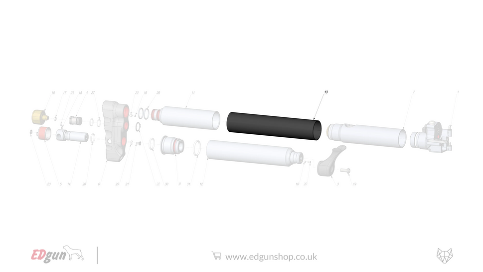 EDgun · Leshiy 2 · Spare Parts: New Reservoir/Butt · LSA24200013