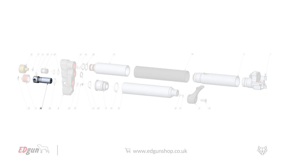 EDgun · Leshiy 2 · Spare Parts: New Reservoir/Butt · LSA242000