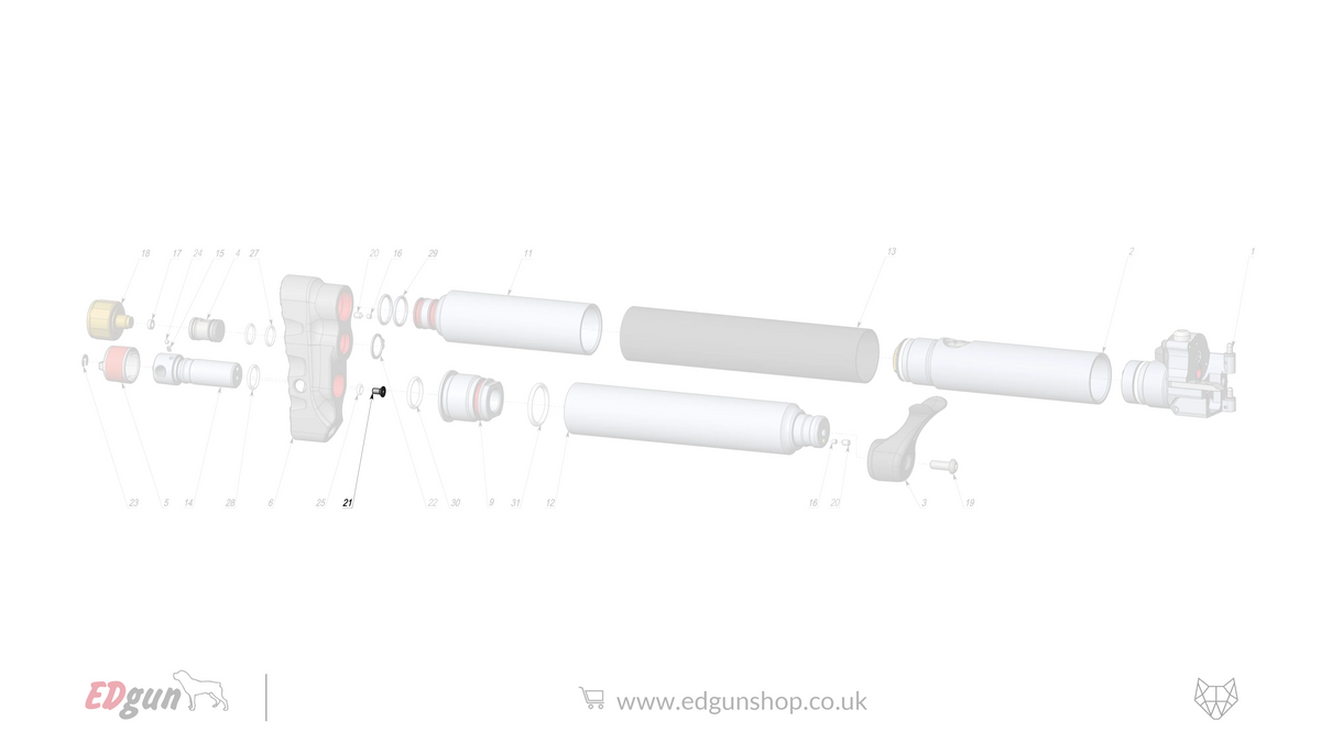 EDgun · Leshiy 2 · Spare Parts: New Reservoir/Butt · LSA242000