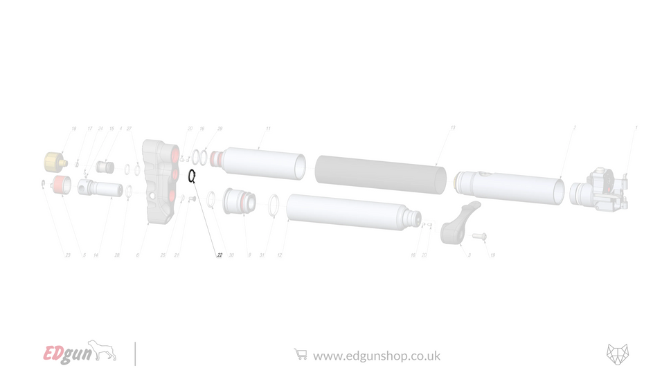 Leshiy 2 · Spare Parts: New Reservoir/Butt LSA24200022