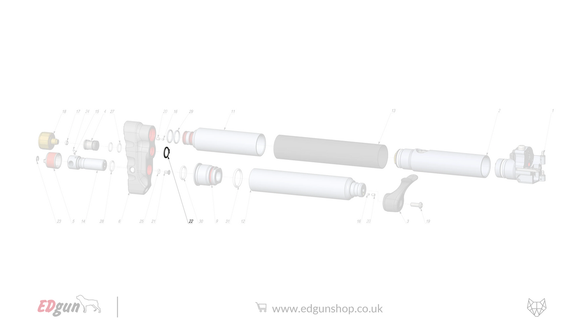 EDgun · Leshiy 2 · Spare Parts: New Reservoir/Butt · LSA242000