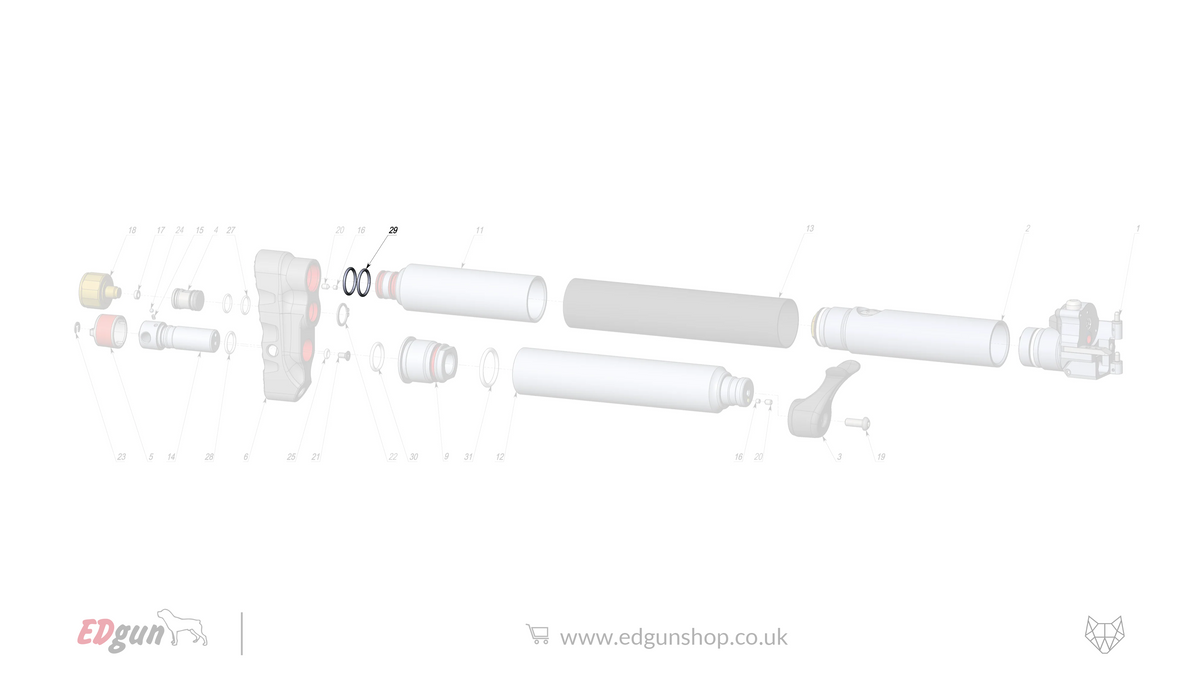 EDgun · Leshiy 2 · Spare Parts: New Reservoir/Butt · LSA242000