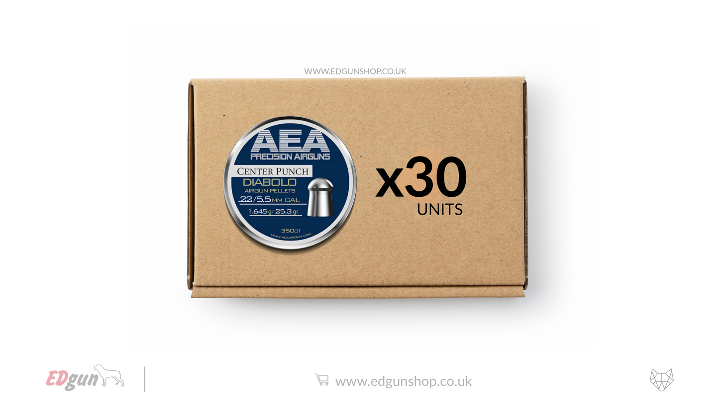 Master box · AEA Diabolo Pellets Heavy (++) Round Nose · Cal .22 (5.5mm) · Weight 1.645g (25.3gr)