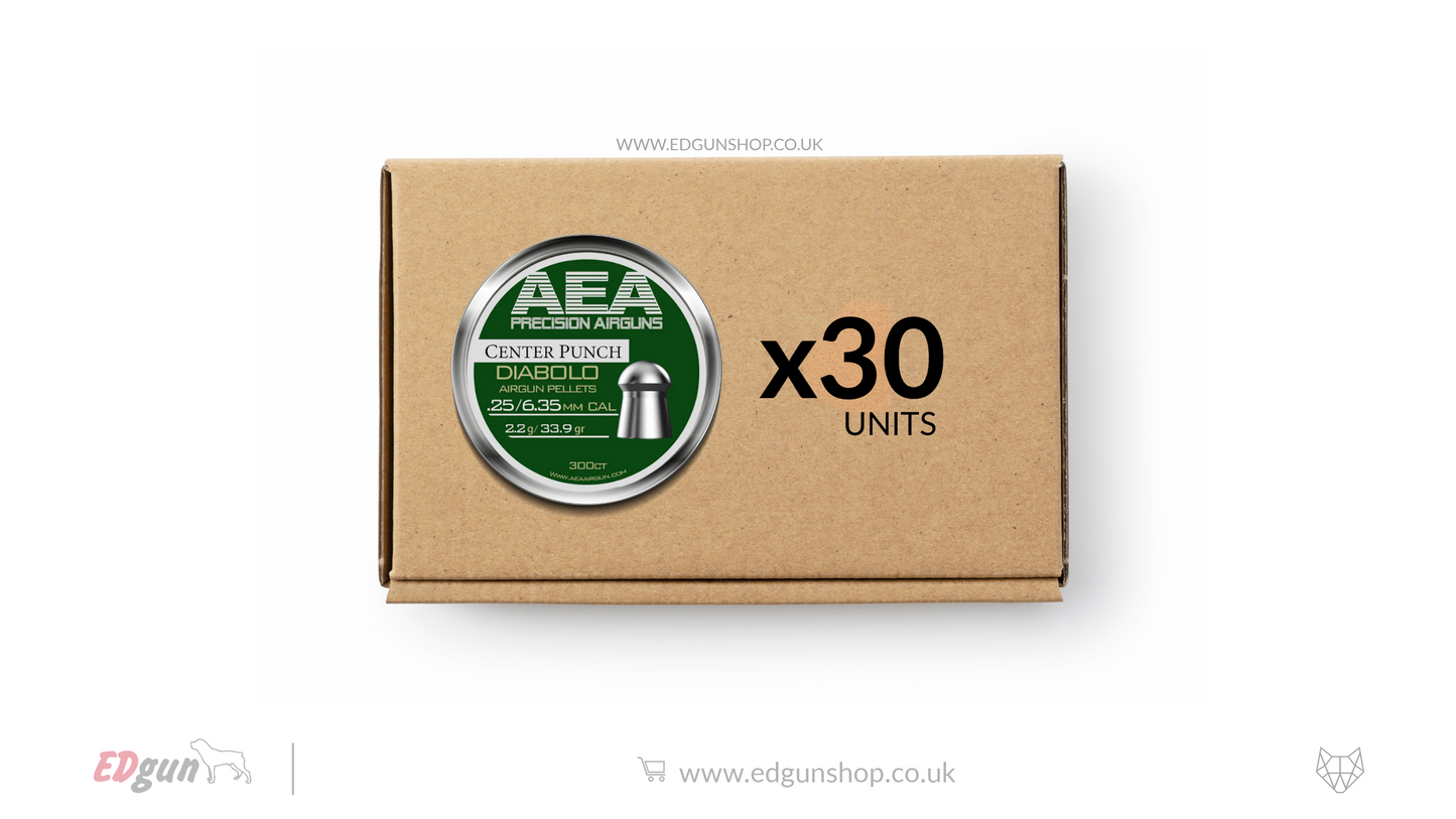 Master box · AEA Diabolo Pellets Heavy (+) Round Nose · Cal .25 (6.35mm) · Weight 2.2g (33.9gr)