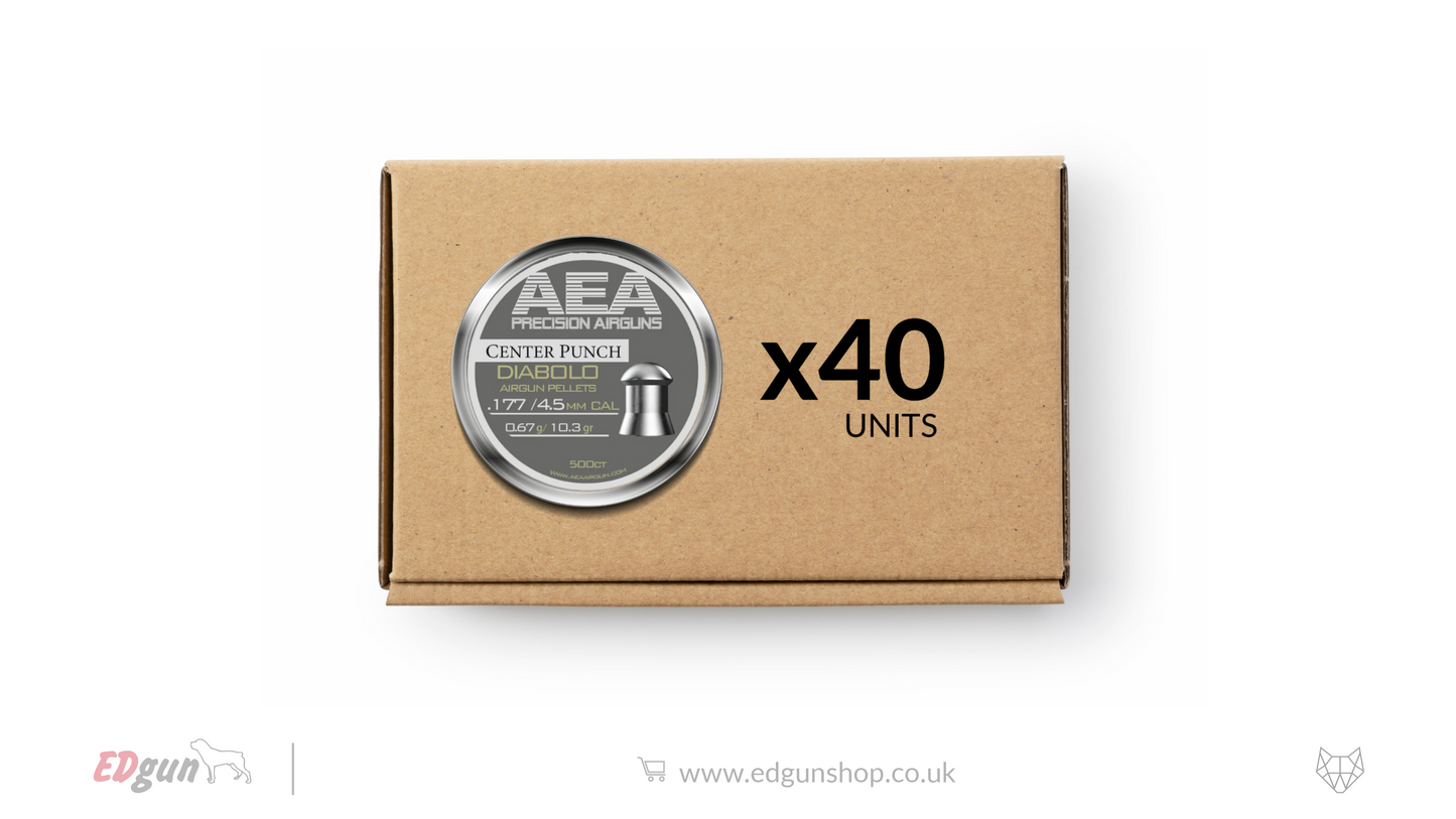 Master box · AEA Diabolo Pellets Heavy Round Nose · Cal .177 (4.5mm) · Weight 0.67g (10.3gr)