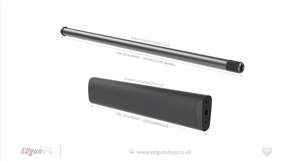 Kit 350 mm (13.75") Lothar Walther · Leshiy 2.25 (6.35MM) / 0 / LONG SUPPRESSOR