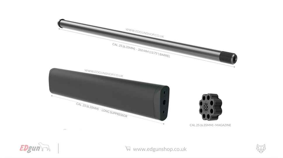Kit 350 mm (13.75") Lothar Walther · Leshiy 2.25 (6.35MM) / 1- BLACK / LONG SUPPRESSOR