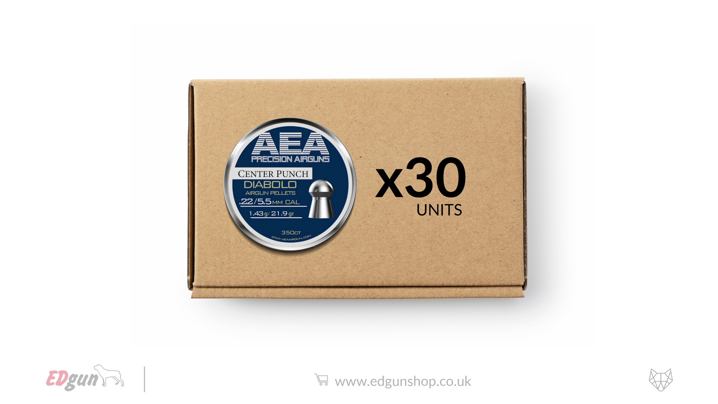 Master box · AEA Diabolo Pellets Heavy (+) Round Nose · Cal .22 (5.5mm) · Weight 1.43g (21.9gr)